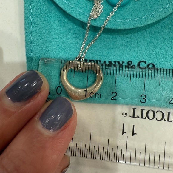 Tiffany Necklace Open Heart Elsa Peretti Sterling Silver .925 15mm heart 16in - Picture 6 of 12